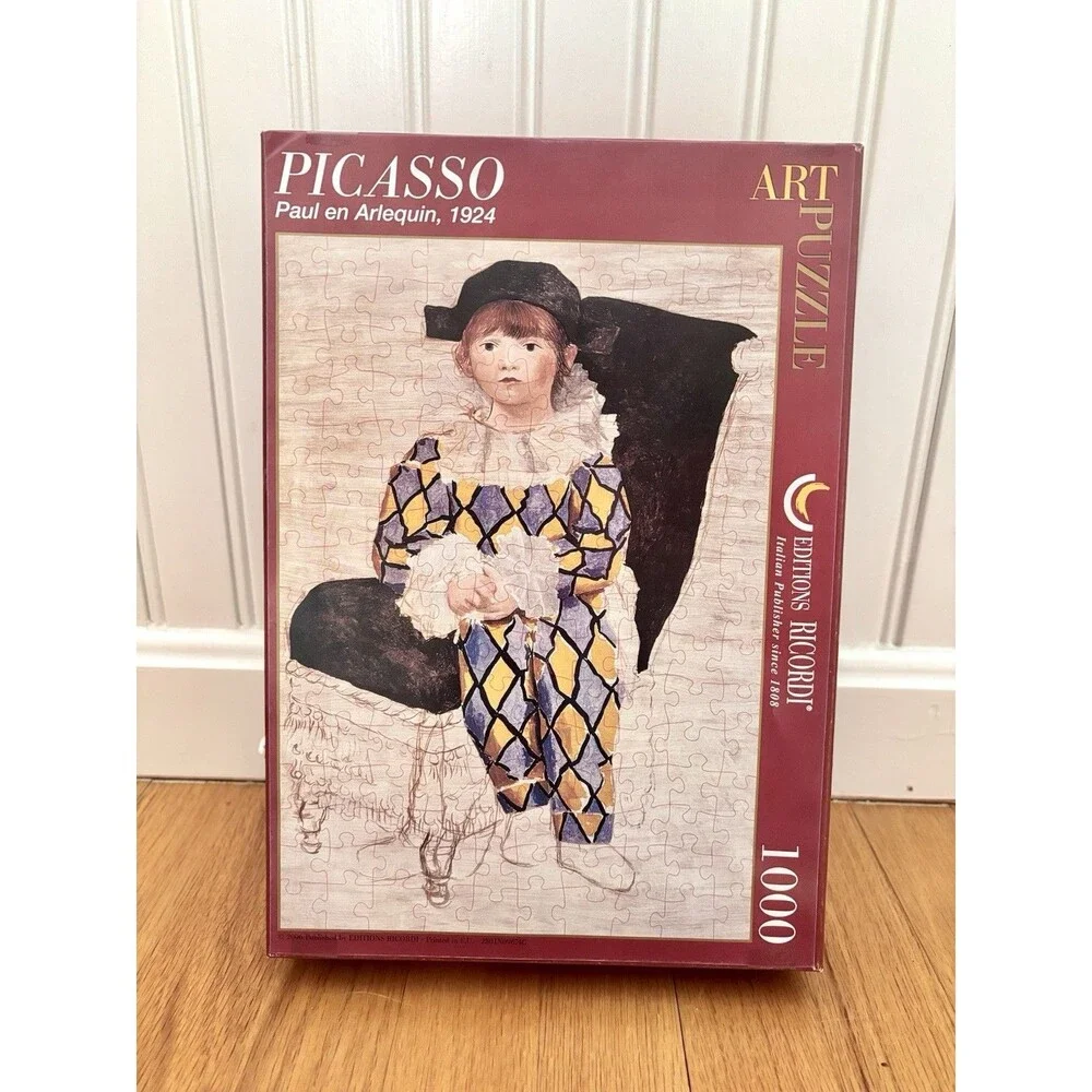 Pablo Picasso Paul en Arlequin Jigsaw Art Puzzle 1000 Pc., Made In Italy Rare